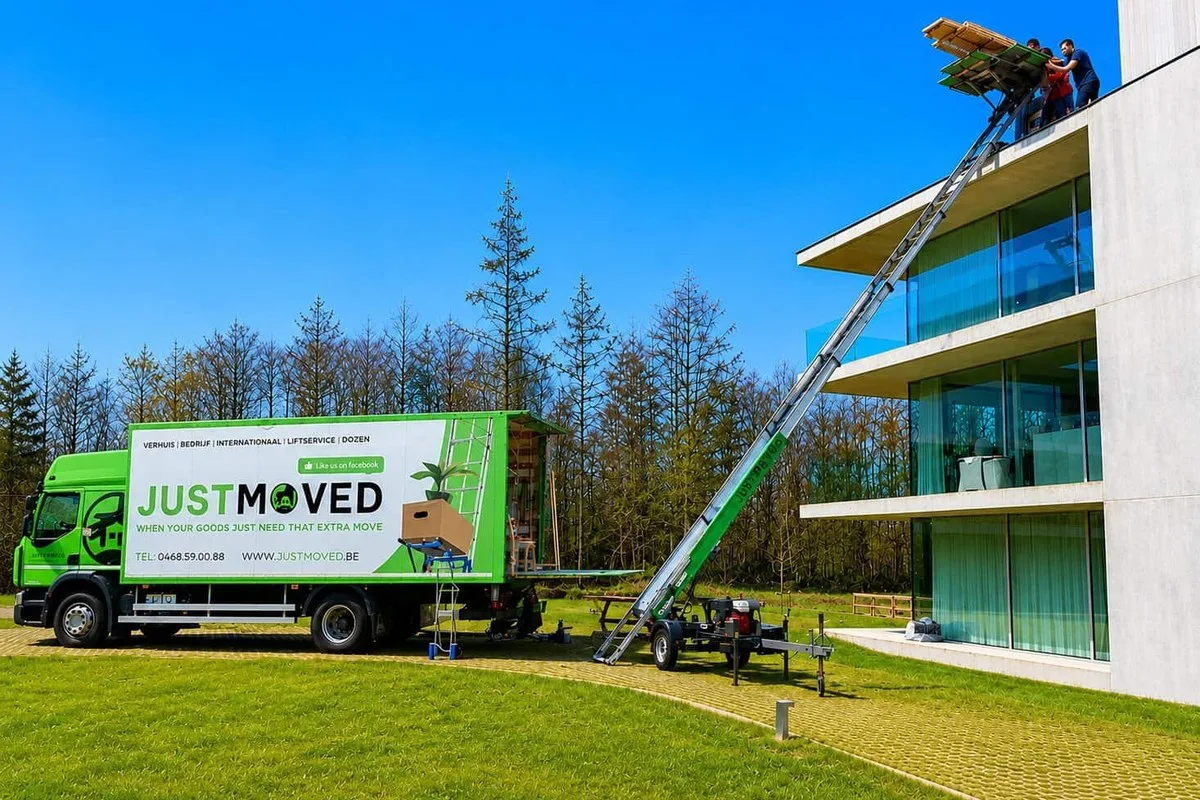 Verhuislift op aanhangwagen — JUSTMOVED