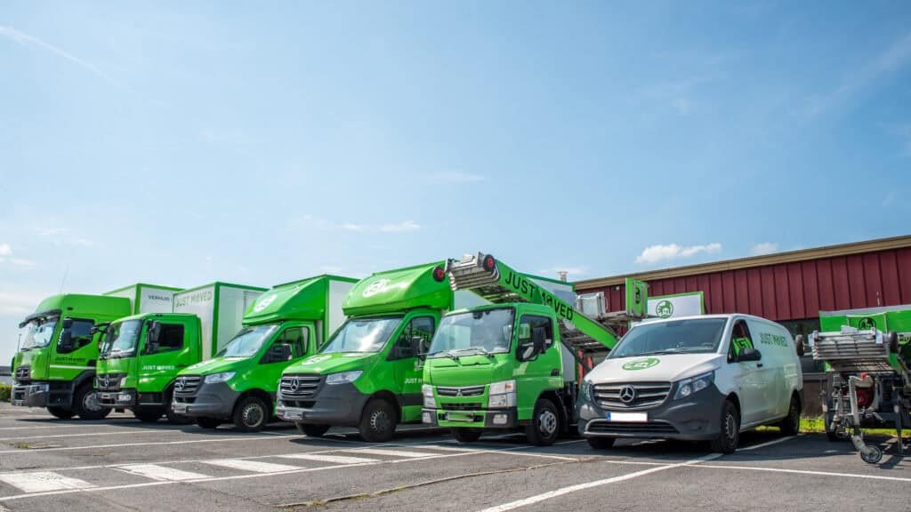 Moving trucks and vans at JUST MOVED for efficient relocation services.